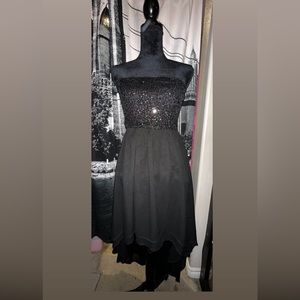 Forever21 Black High Low Sequin Chiffon Dress Size Small